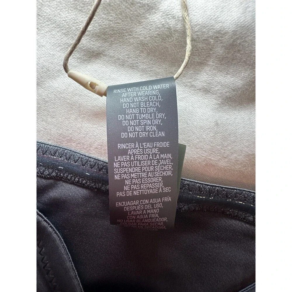 SKIMS‎ Recycled Swim Long Sleeve Bikini Top Gunmetal Gray Women's SIZE 4X NWT